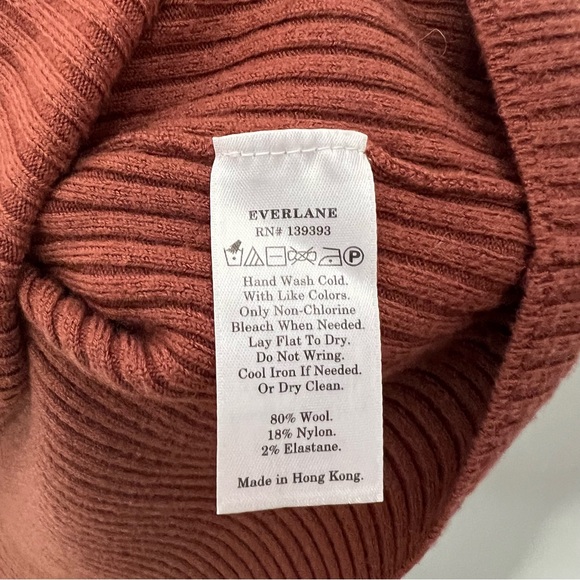 Everlane Merino Wool Ribbed Turtleneck Sweater Pullover Brown 62 - Picture 6 of 8